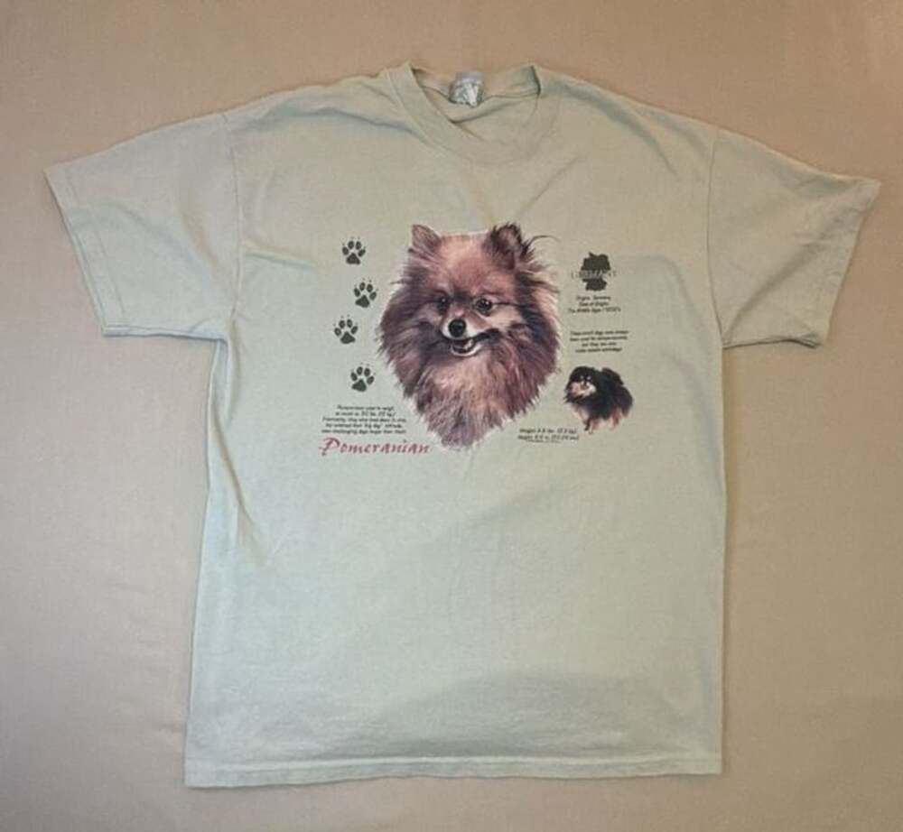 Vintage Hanes Beefy-T Pomeranian Dog Graphic T-Shirt